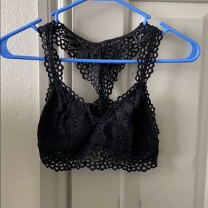 Black lacy eyelet bralette